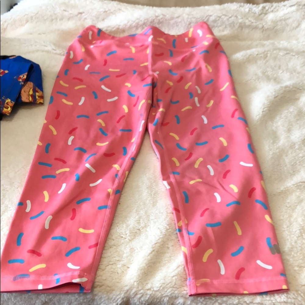 Feed Me Fight Me pink Sprinkle Capri pants